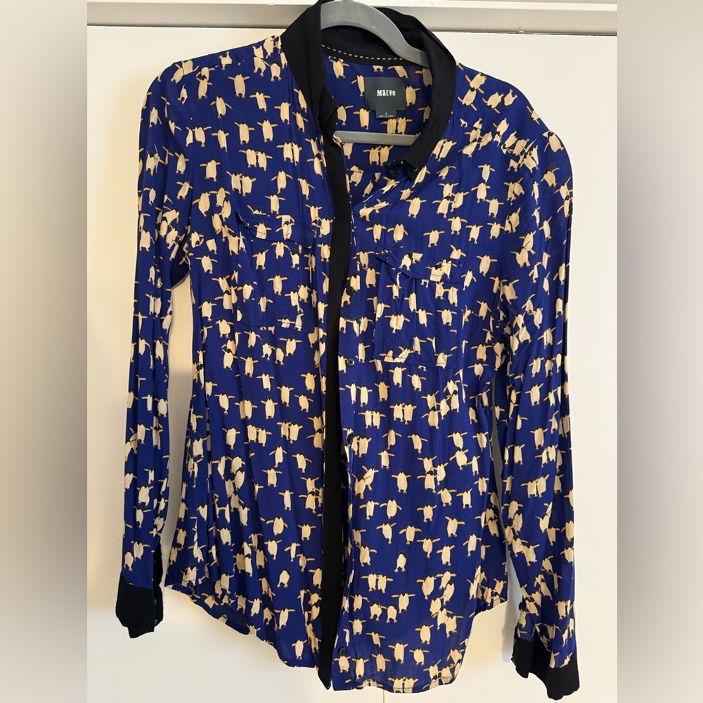 Maeve penguin blue blouse